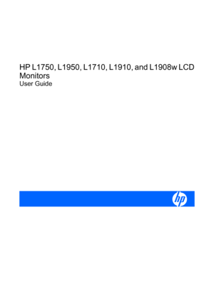 Page 1HP L1750, L1950, L1710, L1910, and L1908w LCD
Monitors
User Guide
 