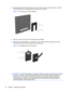 Page 263.Place the optional HP Quick Release onto the back of the monitor. Line up the holes on the HP
Quick Release with the mounting holes on the back of the monitor.
Figure 3-18  Mounting the HP Quick Release
4.Insert four 10mm screws into the mounting holes and tighten.
5.Mount the HP Quick Release to a swing arm or other mounting fixture using the four screws
removed from the back of the monitor in the previous step.
Figure 3-19  Installing the HP Quick Release
CAUTION:The HP Quick Release is designed to...