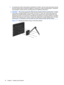 Page 243.If mounting the monitor using another manufacturer’s solution, use the screws previously removed
from the monitor base to mount the display to a swing arm or other mounting fixture. Consult the
documentation included with the mounting fixture for additional instructions.
CAUTION:This monitor supports the VESA industry-standard 100mm mounting holes. To attach
a third-party mounting solution to the monitor, four 4mm, 0.7 pitch, and 10mm long screws are
required (not provided with the monitor). Longer...