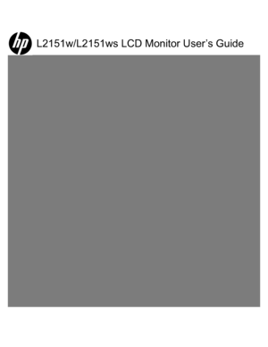 Page 1 
 
 
L2151w/L2151ws LCD Monitor User’s Guide 
 
