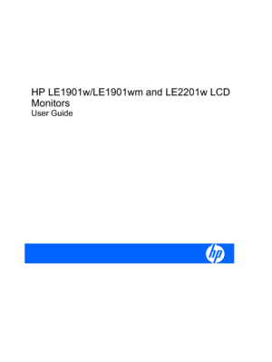 Page 1
HP LE1901w/LE1901wm and LE2201w LCD
Monitors
User Guide
 