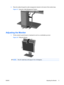 Page 174.Place the cables through the cable management channel on the back of the monitor base.
Figure 3-7  Using the Cable Management Feature
Adjusting the Monitor
1.Tilt the monitors panel forward or backward to set it to a comfortable eye level.
Figure 3-8  Tilting the Monitor
NOTE:The 24 model has a tilt range of -5 to +25 degrees.
ENWWAdjusting the Monitor 9
 