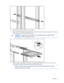 Page 7  
Installation 7 
  
 
3.  Extend the inner slides until they lock into place. 
4. Align the HP TFT7210R with the extended inner slides, and pull the release mechanisms toward you  
while inserting the HP TFT7210R into the rack.   
  WARNING:   To reduce the risk of personal injury, release the release mechanisms after  
pushing the HP TFT7210R slightly forward.   
 
5.  Slide the brace rail assembly into the HP 1U Adjustable Toolless Rails from the rear of the rack,  
ensuring that the cable access...