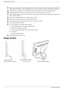 Page 8Características do Produto
1–2Manual do utilizador
■Ajustes de visualização no ecrã (OSD) que permitem uma fácil configuração e optimização do ecrã (os idiomas 
disponíveis incluem inglês, chinês simplificado, francês, alemão, italiano, espanhol, neerlandês ou japonês)
■Monitor giratório que permite uma útil amplitude de movimento (apenas nos modelos seleccionados)
■Altifalantes estéreo incorporados, voltados para a frente ou para trás, conforme o modelo
■Portas USB (Universal Serial Bus ) 2.0 para...