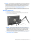 Page 21CAUTION:The HP Quick Release 2 can be installed directly to a wall to mount the monitor panel. It
is designed to support a maximum of up to 10.9 kg (24 lbs). If you are mounting to a wall, HP
recommends that you consult with a qualified engineering, architectural, or construction professional
to determine the appropriate type and quantity of mounting fasteners required for your application
and to ensure that the mounting solution is properly installed to support applied loads.
The weight for your model...