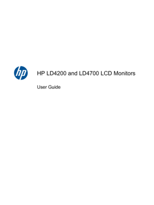 Page 1HP LD4200 and LD4700 LCD Monitors
User Guide
 