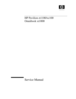 Page 1
HP Pavilion zt1100/xz100 
Omnibook xt1000 
 
 
 
 
 
 
 
Service Manual  