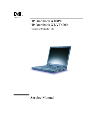 Page 1®
HP Omnibook XT6050
HP Omnibook XT/VT6200
Technology Codes EF, EG
Service Manual 