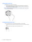 Page 38Rotating (select models only)
Rotating allows you to turn items such as photos.
●Place two separated fingers on the TouchPad zone. Move both fingers in an arching motion
while maintaining uniform separation. A clockwise arching motion initiates a right rotation and a
counter-clockwise motion initiates a left rotation.
NOTE:Rotate is intended for specific apps where you can manipulate an object or image. Rotate
may not be functional for all apps.
One-finger slide (touch screen only)
Use the one-finger...