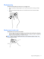 Page 47Pinching/zooming
Pinching and zooming allow you to zoom out or in on images or text.
●Zoom in by placing two fingers together on the TouchPad zone and then moving your fingers
apart.
●Zoom out by placing two fingers apart on the TouchPad zone and then moving your fingers
together.
Rotating (select models only)
Rotating allows you to turn items such as photos.
●Point to an object, then anchor the forefinger of your left hand in the TouchPad zone. Using your
right hand, slide your forefinger in a sweeping...