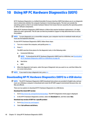 Page 5610Using HP PC Hardware Diagnostics (UEFI)
HPPCHardwareDiagnosticsisaUni