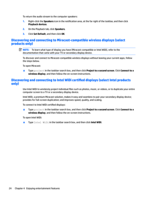 Page 34Toreturntheaudiostreamtothecomputerspeakers:
1.Right-clicktheSpeakersiconinthenoti