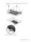 Page 492.Remove 4 Phillips 2x5 screws (1), lift the battery (2), and then slide the battery to remove it from the 
connector 
(3).
To insert the battery, reverse the removal procedures.
Component replacement procedures41 