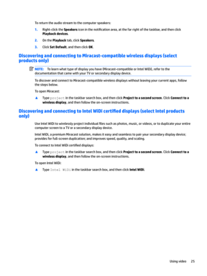 Page 35Toreturntheaudiostreamtothecomputerspeakers:
1.Right-clicktheSpeakersiconinthenoti