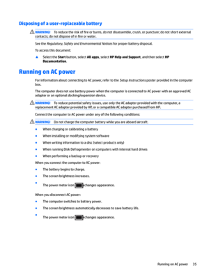 Page 43Disposing of a user-replaceable battery WARNING!Toreducetheriskof