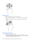 Page 36Pinching/zooming
Pinching and zooming allow you to zoom in or out on images or text.
●Zoom in by placing two fingers together on the TouchPad zone and then moving your fingers
apart.
●Zoom out by placing two fingers apart on the TouchPad zone and then moving your fingers
together.
Rotating (select models only)
Rotating allows you to turn items such as photos.
●Point to an object, then anchor the forefinger of your left hand in the TouchPad zone. Using your
right hand, slide your forefinger in a sweeping...