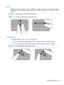 Page 39Scrolling
Scrolling is useful for moving up, down, or sideways on a page or image. To scroll, place two fingers
slightly apart on the TouchPad, and then drag them across the TouchPad in an up, down, left, or right
motion.
NOTE:Scrolling speed is controlled by finger speed.
NOTE:Two-finger scrolling is enabled at the factory.
Pinching/Zooming
Pinching allows you to zoom in or out on images or text.
●Zoom in by placing two fingers together on the TouchPad, and then moving them apart.
●Zoom out by placing...