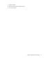 Page 8311.Replace the battery.
12.Reconnect external power and external devices.
13.Turn on the computer.
Adding or replacing memory modules 73 