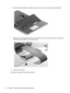 Page 606.Slide the keyboard (2) back until the keyboard connector on the system board is accessible.
7.Release the zero insertion force (ZIF) connector (1) to which the keyboard cable is connected and
disconnect the cable (2) from the system board.
8.Remove the keyboard.
Reverse this procedure to install the keyboard.
52 Chapter 4   Removal and replacement procedures 