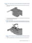 Page 85NOTE:Steps 1 through 3 apply only to computer models equipped with discrete graphics subsystem
memory.
1.Remove the two Phillips PM2.0×40 screws that secure the heat sink assembly to the top of the
system board.
2.Turn the system board upside down and remove the four Phillips PM2.0x4.0 screws (1) that secure
the heat sink assembly to the system board.
3.Remove the heat sink (2).
NOTE:Due to the adhesive quality of the thermal material located between the heat sink and
system board components, it may be...