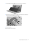 Page 857.Lift the rear edge of the keyboard (3) and swing it forward until it rests on the palm rest.
8.Release the zero insertion force (ZIF) connector (1) to which the keyboard cable is attached and
disconnect the keyboard cable (2) from the system board.
9.Remove the keyboard.
Reverse this procedure to install the keyboard.
Component replacement procedures 77 