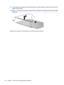 Page 5625.If it is necessary to replace the camera/microphone module cable (1), remove the cable from the
display enclosure (2).
NOTE:The camera/microphone module cable is attached to the display enclosure with double-
sided tape.
Reverse this procedure to reassemble and install the display assembly.
48 Chapter 4   Removal and replacement procedures 