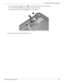 Page 62Removal and replacement procedures
Maintenance and Service Guide4–17
4. Remove the Phillips PM2.5×3.0 screw 1 that secures the SIM slot board to the computer.
5. Lift the SIM slot board 2 as far as the SIM slot board cable allows.
6. Disconnect the SIM slot board cable 3 from the system board.
Reverse this procedure to install the SIM slot board. 