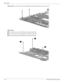 Page 1277–12Maintenance and Service Guide
Screw listing
Where used: 2 screws that secure the fingerprint reader board and bracket to the top cover
Where used:
1 One screw that secures the LED board to the base enclosure
2 One screw that secures the audio board to the base enclosure
3 One screw that secures the USB board to the base enclosure 