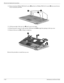 Page 854–40Maintenance and Service Guide
Removal and replacement procedures
12. Remove the three Phillips PM2.0×6.0 screws 1 and the two Phillips PM2.0×3.0 screws 2 that secure the top 
cover to the base enclosure.
13. Lift the rear edge of the top cover 1 until it rests at an angle.
14. Route the power connector cable and the USB board cable 2 through the openings in the top cover.
15. Remove the top cover 3 by lifting it straight up.
Reverse this procedure to install the top cover.  