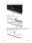 Page 3315.Remove the backlight cables (1) from the clip (2) in the display panel.
16.Turn the display panel upside down.
17.Remove the backlight frame from the display panel.
WARNING!The backlight contains mercury. Exercise caution when removing and handling the
backlight to avoid damaging this component and causing exposure to the mercury.
18.Remove the backlight from the backlight frame.
ENWWDisplay 27 