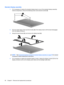 Page 92Standard display assembly
1.If it is necessary to replace the standard display bezel or any of the standard display assembly
internal components, remove the following screw covers (1) and screws (2).
2.Flex the inside edges of the top (1) and sides (2) of the display bezel until the bezel disengages
from the display enclosure.
3.Swing the bezel forward (3), and remove the display bezel (4). 
NOTE:See Camera/microphone module for standard display assembly on page 70 for camera/
microphone module...