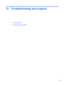 Page 9513 Troubleshooting and support
●Troubleshooting
●
Contacting customer support
85 