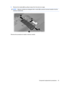 Page 695.Remove the module (2) by pulling it away from the slot at an angle.
NOTE:Memory modules are designed with a notch (3) to prevent incorrect insertion into the
memory module slot.
Reverse this procedure to install a memory module.
Component replacement procedures 61 