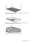 Page 145Where used: 6 screws that secure the display panel to the display enclosure on computer models
equipped with BrightView display assemblies
Where used: 2 screws that secure the wireless antenna transceivers to the display enclosure on
computer models equipped with BrightView display assemblies
Where used: 3 screws that secure the top cover to the base enclosure
Phillips PM2.5×4.0 screw 137 