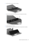 Page 736.Move the switch cover back so it rests on the display.
7.Remove the three Phillips PM2.0×3.0 screws that secure the keyboard to the computer.
8.Lift the rear edge (1) of the keyboard.
9.Slide the keyboard (2) back until the keyboard connector on the system board is accessible.
Component replacement procedures 65 