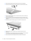 Page 8015.Slide the webcam/microphone module to the right, and then lift it from the display (2).
16.Disconnect the webcam/microphone module cable (3) from the webcam/microphone module.
17.Remove the webcam/microphone module. The webcam/microphone module is available using
spare part number 512827-001.
18.Disconnect the display inverter from the double-sided tape securing it to the display, and then
release the display inverter (1) as far from the display bezel as the display panel cable and backlight
cable...