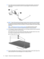 Page 8227.If you need to remove the horizontal bracket from the vertical hinge brackets, remove the two
Phillips PM2.0×5.0 screws (1) that connect the brackets together, and then disconnect the
brackets (2).
NOTE:Steps 28 through 38 provide display assembly internal component removal information
for computers equipped with BrightView display assemblies. See steps 5 through 27 for display
assembly internal component removal information for computers equipped with AntiGlare display
assemblies.
NOTE:See...