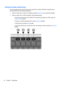 Page 40Using the media activity keys
The media activity keys control the play of an audio CD or a DVD or BD that is inserted into an
external optical drive (purchased separately).
●When an audio CD or a DVD is not playing, press the Play/Pause key to play the disc (2).
●When an audio CD or a DVD is playing, use the following keys:
◦To play the previous track of an audio CD or the previous section of a DVD, press the
Previous Track key (1).
◦To pause or resume playing the disc, press Play/Pause key (2).
◦To stop...