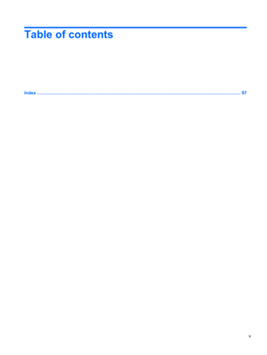 Page 5Table of contents
Index ................................................................................................................................................................... 97
v 