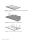 Page 150Where used: 2 screws that secure the wireless antenna transceivers to the display enclosure on
BrightView display assemblies
Where used: 8 screws that secure the top cover to the base enclosure
Where used: 5 screws that secure the top cover to the base enclosure
140 Chapter 7   Screw listing 