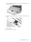 Page 837.Slide the keyboard (2) back to disengage the tabs on the front edge of the keyboard from the top
cover and rest it on the display.
8.Release the ZIF connector (1) to which the keyboard cable is attached and disconnect the keyboard
cable (2).
9.Remove the keyboard.
Reverse this procedure to install the keyboard.
Component replacement procedures 73 