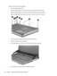 Page 66Remove the switch cover and keyboard:
1.Remove the following screws:
(1) Three Phillips PM2.5×7.0 screws that secure the keyboard to the computer
(2) Three Phillips PM2.5×7.0 screws that secure the switch cover to the computer
(3) Four Phillips PM2.5×3.0 screws that secure the switch cover to the computer
2.Turn the computer display-side up, with the front toward you.
3.Open the computer as far as possible.
4.Lift the rear edge of the switch cover until it detaches from the computer.
5.Lift the switch...