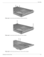 Page 104Screw listing
Maintenance and Service Guide7–5
Where used: 3 screws that secure the keyboard to the base enclosure
Where used: 2 screws that secure the switch cover to the computer
Where used: 2 screws that secure the top cover to the top of the computer 