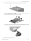 Page 75Removal and replacement procedures
Maintenance and Service Guide4–39
3. Remove the three Phillips PM2.5×5.0 screws that secure the system board to the base enclosure.
4. Lift up on the right side 1 of the system board slightly, and then unplug the bottom power connector cable from 
the connector on the bottom of the system board 2.
5. Lift the system board to the right and up and out of the base enclosure 3. 
6. If it is necessary to remove the optical drive board from the system board, pull the optical...