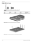 Page 1057–10Maintenance and Service Guide
Screw listing
Phillips PM2.5×6.5 screw
 
 
Where used: One screw that secures the optical drive to the computer 
Where used: 9 screws that secure the top cover to the bottom of the computer
Color Quantity Length Thread Head diameter 
Black  26 6.5 mm  2.5 mm 5.0 mm  