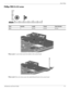 Page 100Screw listing
Maintenance and Service Guide7–5
Phillips PM2.5×3.0 screw
 U 
Where used: 2 screws that secure the modem to the system board
Where used: One screw that secures the audio/infrared board to the system board
Color Quantity Length Thread Head diameter 
Black  3 3.0 mm  2.5 mm 5.0 mm  