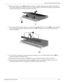 Page 63Removal and replacement procedures
Maintenance and Service Guide4–27
10. Remove the display enclosure 4. The display enclosure is available using spare part number 516443-001 for 
use in white computers and 519262-001 for use in black computers, and includes the display logo LED board 
and cable, and the wireless antenna transceivers and cables.
11. If it is necessary to remove the hinge cover, remove the four Phillips PM2.5×5.0 screws 1 that secure the hinge 
cover to the display assembly, and then...