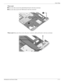 Page 119Screw listing
Maintenance and Service Guide7–11
Where used:
1 One screw that secures the audio/infrared board to the base enclosure
2 One screw that secures the USB board to the base enclosure
Where used: One screw that secures the power connector cable and bracket to the base enclosure 