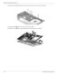 Page 784–44Maintenance and Service Guide
Removal and replacement procedures
7. Remove the five Phillips PM2.5×7.0 screws that secure the top cover to the base enclosure. 
8. Lift the rear edge 1 of the top cover until it rests at an angle.
9. Slide the top cover 2 back until the fingerprint reader board cable is accessible. 