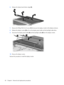 Page 486.Release the display bezel bottom edge (3).
7.Remove the Phillips PM2.0×4.0 screw (1) that secures the display inverter to the display enclosure.
8.Release the display inverter (2) as far as the display panel cable and the backlight cable allow.
9.Disconnect the display panel cable (3) and the backlight cable (4) from the display inverter.
10.Remove the display inverter.
Reverse this procedure to install the display inverter.
40 Chapter 4   Removal and replacement procedures 